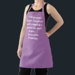 Elegant lavender custom name text phrase quote  apron<br><div class="desc">Elegant lavender lilac and white custom name text phrase quote Apron.

Great for cooks,  chefs,  pottery,  ceramics,  crafts,  work,  kitchen,  baking,  bbq,  grill,  and also businesses and stores,  etc</div>