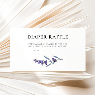 Elegant Lavender Diaper Raffle Baby Shower Enclosure Card