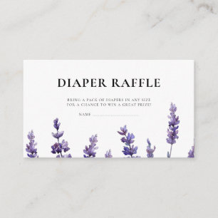 Elegant lavender Diaper Raffle Card