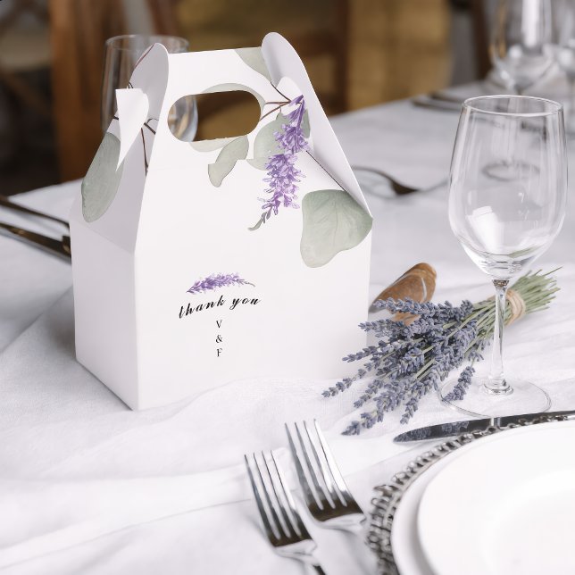 Elegant Lavender Eucalyptus Leaves Favour Box (Creator Uploaded)