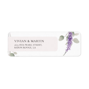 Elegant Lavender Eucalyptus Leaves Return Address