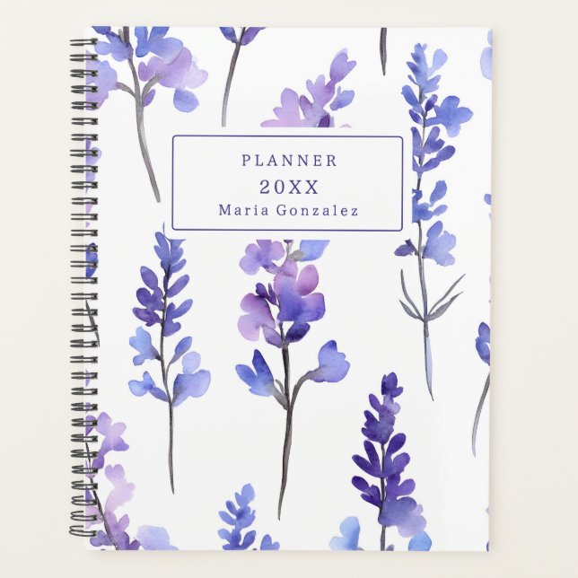 Elegant Lavender Floral 2025 Custom Planner (Front)