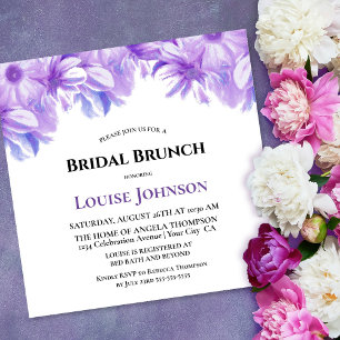 Elegant Lavender Floral Bridal Brunch Invitation