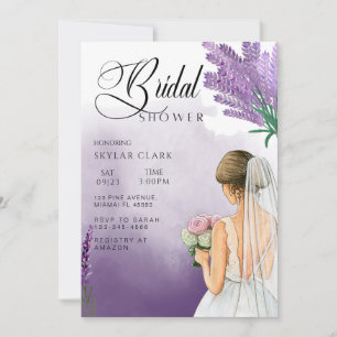 Elegant Lavender Floral Bridal Shower  Invitation