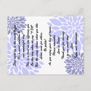 Elegant Lavender Floral Burst Candy Buffet Cards