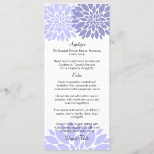 Elegant Lavender Floral Burst Menu Card