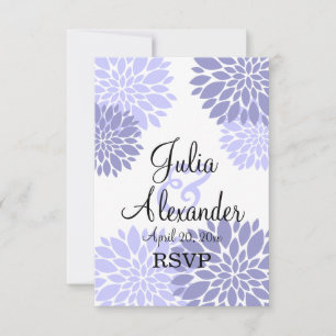 Elegant Lavender Floral Burst Wedding RSVP Invitation