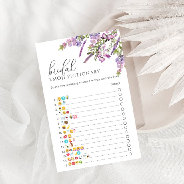 Elegant Lavender Floral Emoji Pictionary Game (Creator Uploaded)