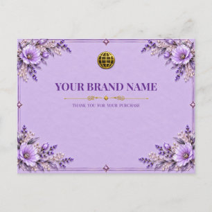 Elegant Lavender Floral Packing Slip Postcard