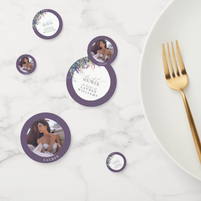 Elegant Lavender Floral Watercolor Bridal Shower Confetti (Group)