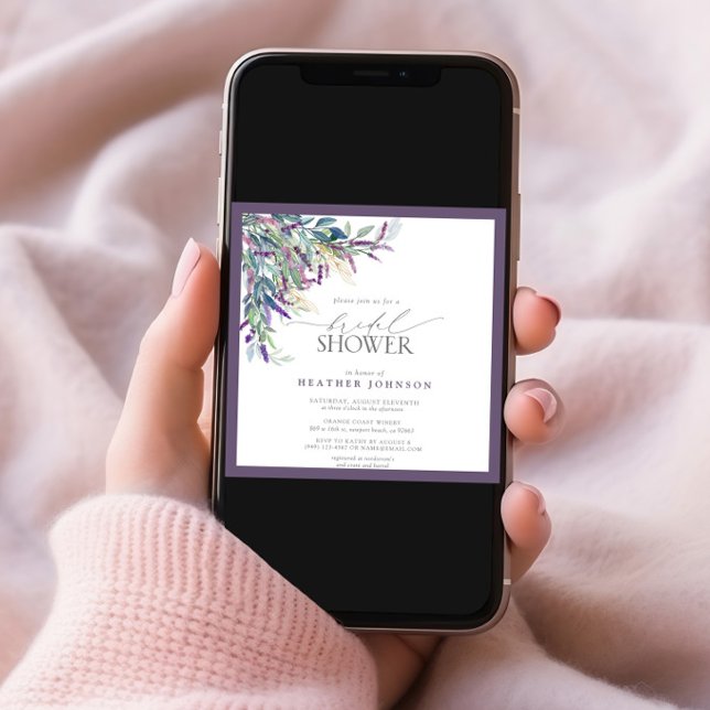 Elegant Lavender Floral Watercolor Bridal Shower Invitation (Creator Uploaded)