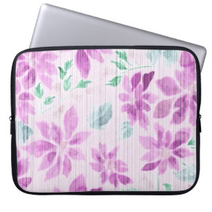 Elegant Lavender Floral Watercolor Laptop Sleeve