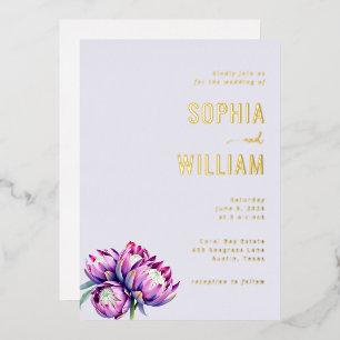 Elegant Lavender Floral Wedding Invitation