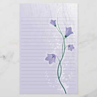elegant lavender floral wedding lined paper