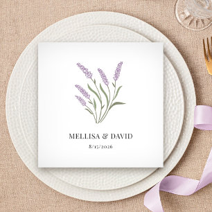 Elegant Lavender Floral Wedding Napkin