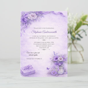 Elegant Lavender Flowers Birthday Party Invitation