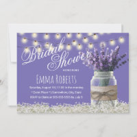 Elegant Lavender Flowers Mason Jar Bridal Shower
