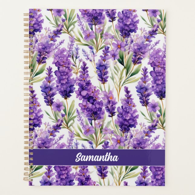 Elegant Lavender Flowers Planner (Front)