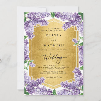 Elegant Lavender Garden Floral Wedding Invitation