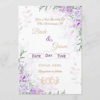 Elegant Lavender Garden Wedding Invite