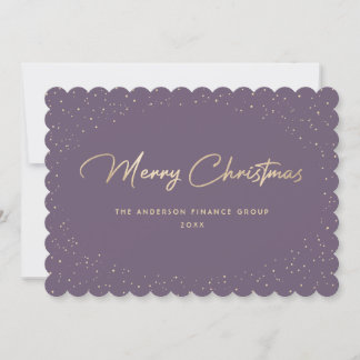 Elegant Lavender Gold Business Christmas Card