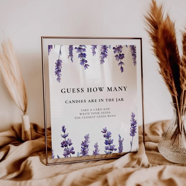 Elegant lavender Guess how many Baby shower game Poster (Creator Uploaded)
