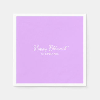 Elegant Lavender Happy Retirement Napkin