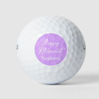 Elegant Lavender Happy Retirement Party Golf Balls