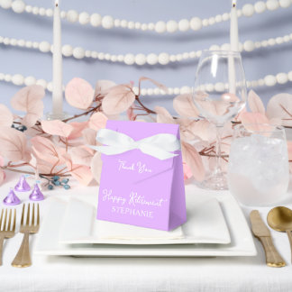 Elegant Lavender Happy Retirement Thank You Favour Box