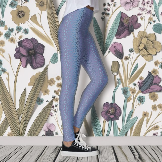 Elegant Lavender Leopard Print Leggings (Creator Uploaded)