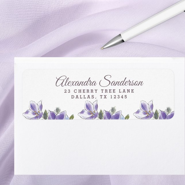 Elegant Lavender Lilac Floral Return Address (Creator Uploaded)