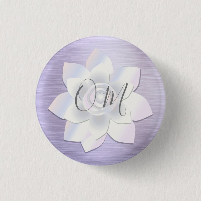 Elegant Lavender Lotus OM     3 Cm Round Badge (Front)