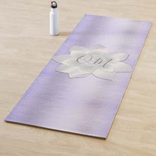 Elegant Lavender Lotus OM Yoga Mat