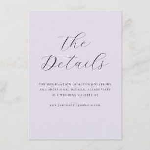 Elegant Lavender Minimalist Calligraphy Enclosure Card