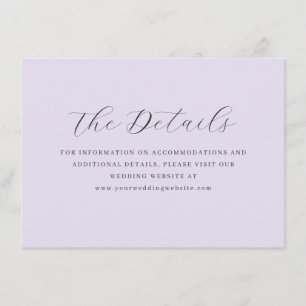 Elegant Lavender Minimalist Calligraphy Enclosure Card