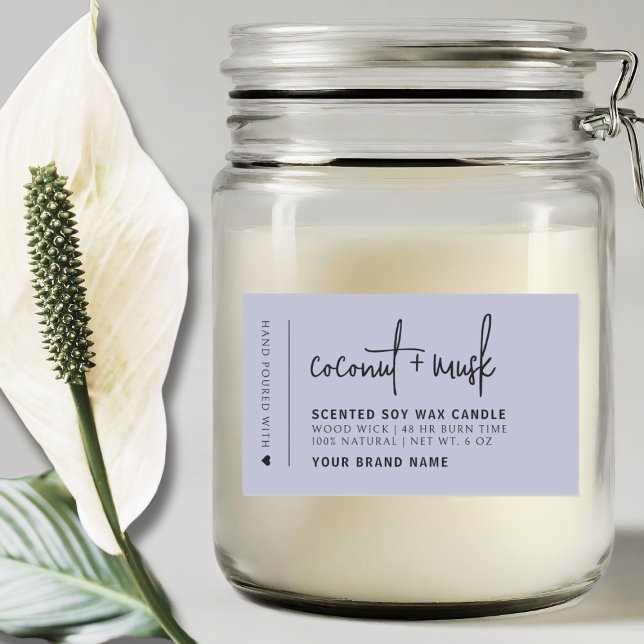 Elegant lavender minimalist candle product label (Creator Uploaded)
