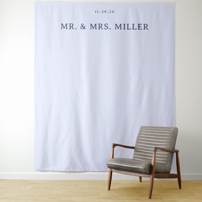 Elegant Lavender Minimalist Names Tapestry (In Situ)