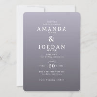 Elegant Lavender Minimalist Wedding Invitation
