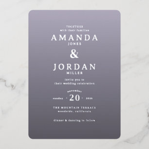 Elegant Lavender Minimalist Wedding Invitation
