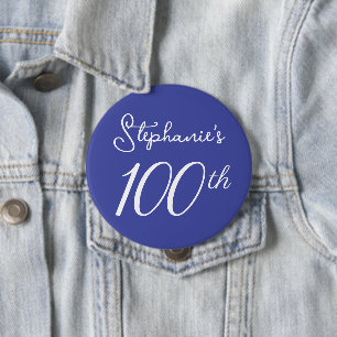 Elegant Lavender Monogram 100th Birthday 10 Cm Round Badge