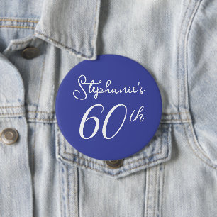 Elegant Lavender Monogram 60th Birthday Party 10 Cm Round Badge