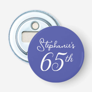 Elegant Lavender Monogram 65th Birthday Party Bottle Opener
