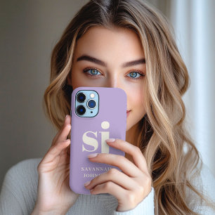 Elegant Lavender monogram initials iPhone 13 Pro Max Case
