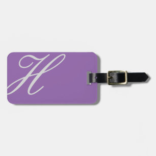 Elegant Lavender Monogram Luggage Tag