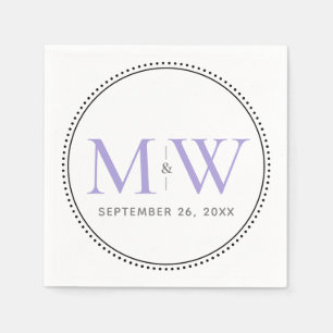 Elegant Lavender Monogram Wedding Napkin