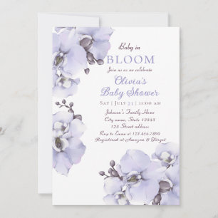 Elegant Lavender Orchid Baby Shower Invitation