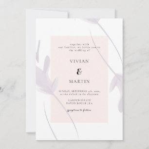 Elegant Lavender & Peach All In One Wedding Invitation