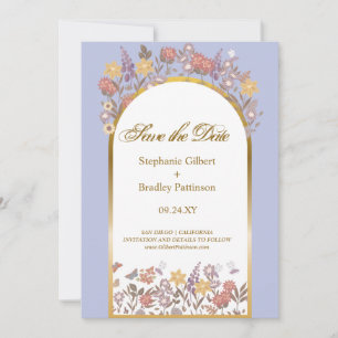 Elegant Lavender Photo Wedding Save The Date Invitation