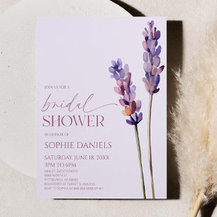 Elegant Lavender Plant Branch Flower Bridal Shower Invitation