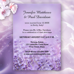 Elegant Lavender Post Wedding Party Invitation